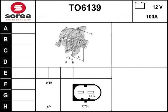 Sera TO6139 - Generator / Alternator allinparts.ro