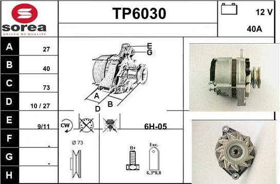 Sera TP6030 - Generator / Alternator - allinparts.ro