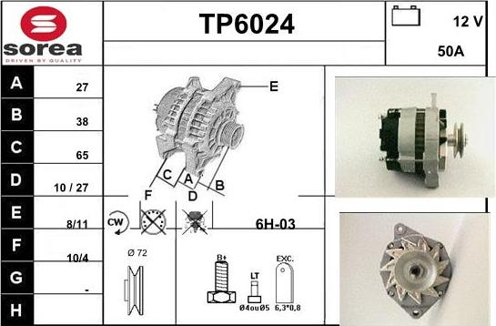 Sera TP6024 - Generator / Alternator allinparts.ro