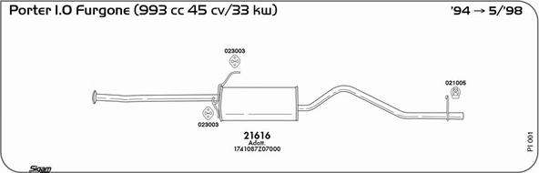 Sigam PI001 - Sistem de esapament - allinparts.ro