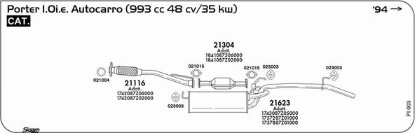 Sigam PI003 - Sistem de esapament - allinparts.ro