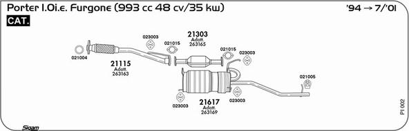 Sigam PI002 - Sistem de esapament - allinparts.ro