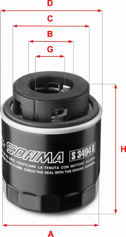 Sofima S 3494 R - Filtru ulei allinparts.ro