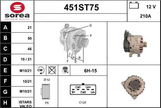 STARTCAR 451ST75 - Generator / Alternator allinparts.ro
