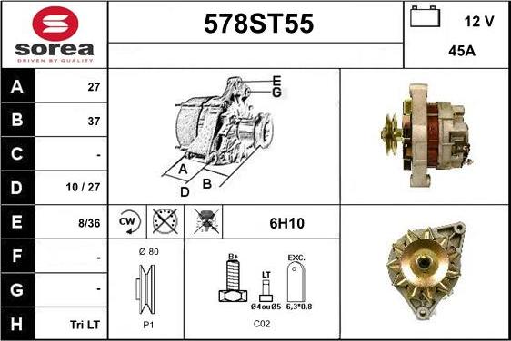 STARTCAR 578ST55 - Generator / Alternator allinparts.ro