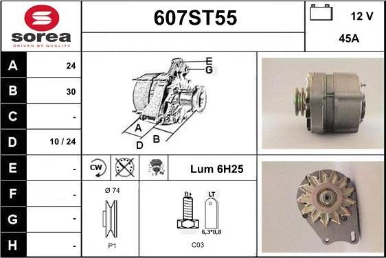 STARTCAR 607ST55 - Generator / Alternator - allinparts.ro