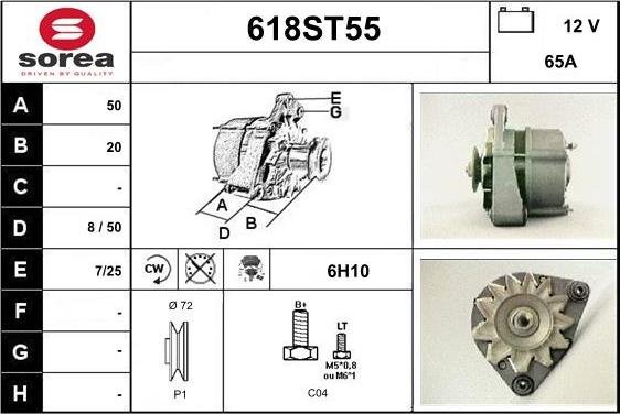 STARTCAR 618ST55 - Generator / Alternator - allinparts.ro