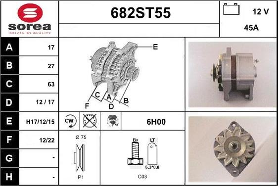 STARTCAR 682ST55 - Generator / Alternator - allinparts.ro