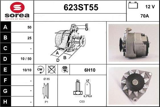 STARTCAR 623ST55 - Generator / Alternator - allinparts.ro