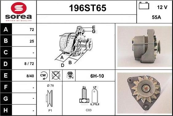 STARTCAR 196ST65 - Generator / Alternator - allinparts.ro