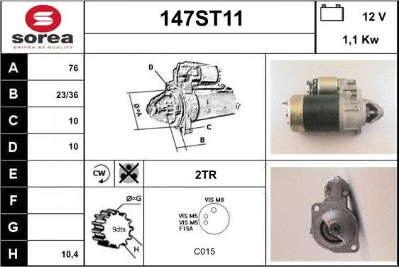 STARTCAR 147ST11 - Starter - allinparts.ro