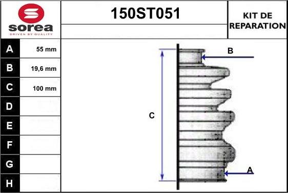 STARTCAR 150ST051 - Burduf cauciuc, articulatie planetara - allinparts.ro