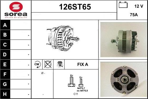 STARTCAR 126ST65 - Generator / Alternator - allinparts.ro