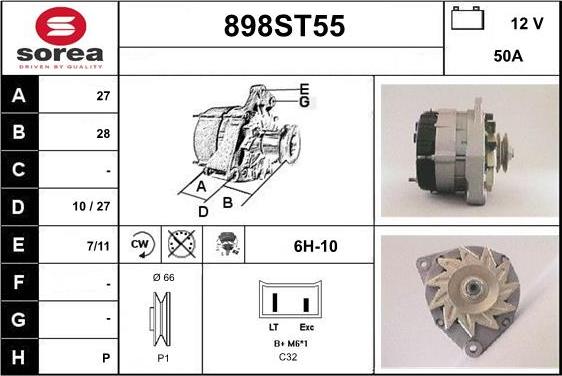 STARTCAR 898ST55 - Generator / Alternator - allinparts.ro