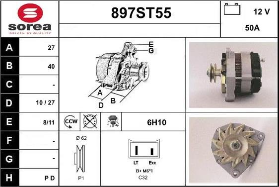 STARTCAR 897ST55 - Generator / Alternator allinparts.ro