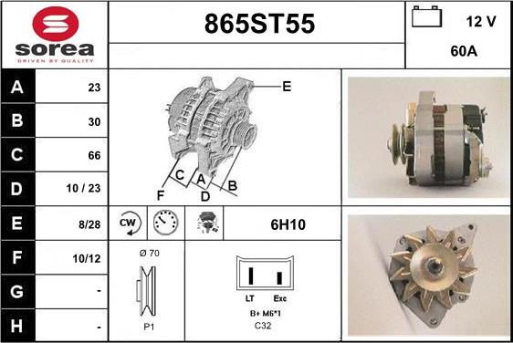 STARTCAR 865ST55 - Generator / Alternator allinparts.ro
