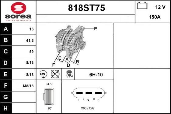 STARTCAR 818ST75 - Generator / Alternator allinparts.ro