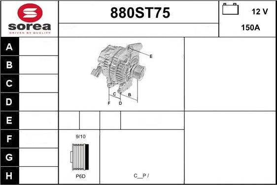 STARTCAR 880ST75 - Generator / Alternator - allinparts.ro