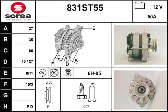 STARTCAR 831ST55 - Generator / Alternator - allinparts.ro
