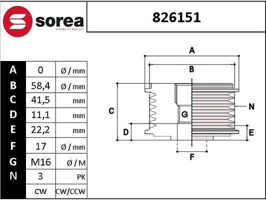 STARTCAR 826151 - Fulie, alternator - allinparts.ro