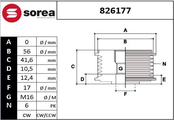 STARTCAR 826177 - Fulie, alternator allinparts.ro