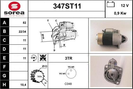 STARTCAR 347ST11 - Starter allinparts.ro