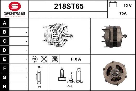 STARTCAR 218ST65 - Generator / Alternator allinparts.ro