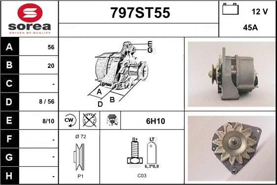 STARTCAR 797ST55 - Generator / Alternator - allinparts.ro