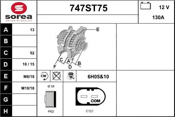 STARTCAR 747ST75 - Generator / Alternator allinparts.ro