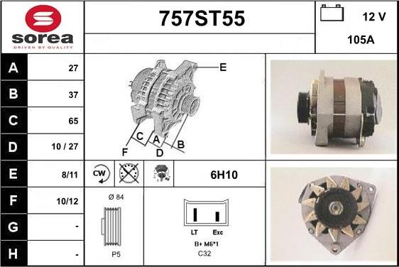 STARTCAR 757ST55 - Generator / Alternator allinparts.ro