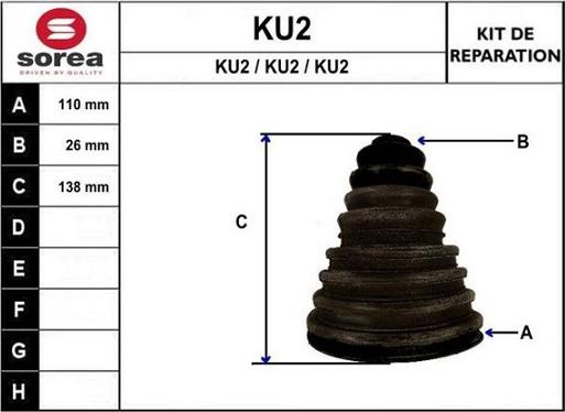 STARTCAR KU2 - Burduf cauciuc, articulatie planetara - allinparts.ro