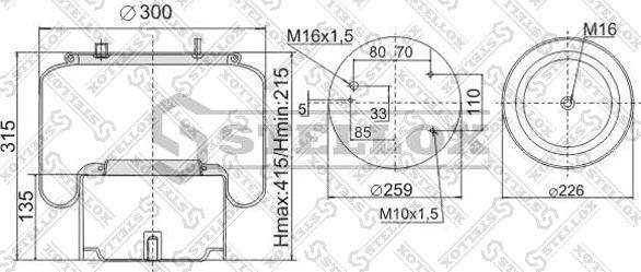 Stellox 90-08361-SX - Burduf, suspensie pneumatica allinparts.ro