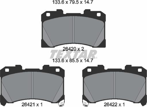 Textar 2642001 - Set placute frana,frana disc allinparts.ro