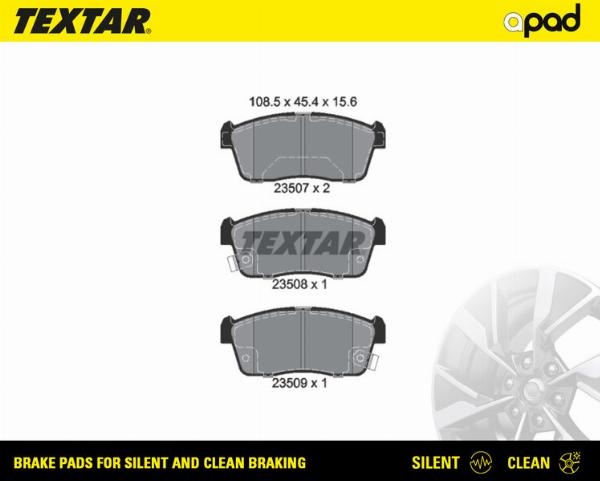 Textar 2350701SC - Set placute frana,frana disc - allinparts.ro