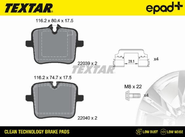 Textar 2203901CP - Set placute frana,frana disc - allinparts.ro
