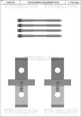 Triscan 8105 291635 - Set accesorii, placute frana - allinparts.ro