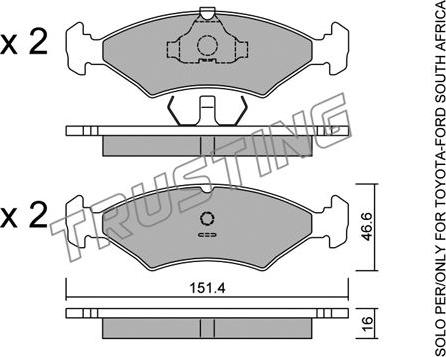 Trusting 031.2 - Set placute frana,frana disc allinparts.ro