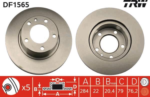 TRW DF1565 - Disc frana - allinparts.ro