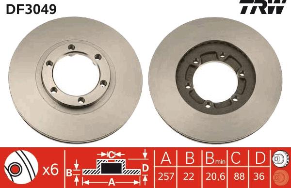 TRW DF3049 - Disc frana - allinparts.ro