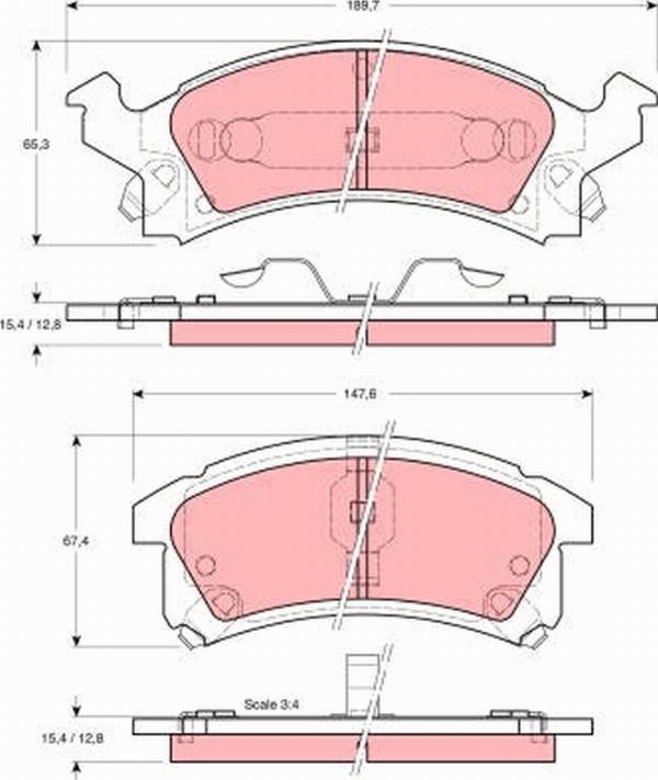 TRW GDB4002 - Set placute frana,frana disc allinparts.ro