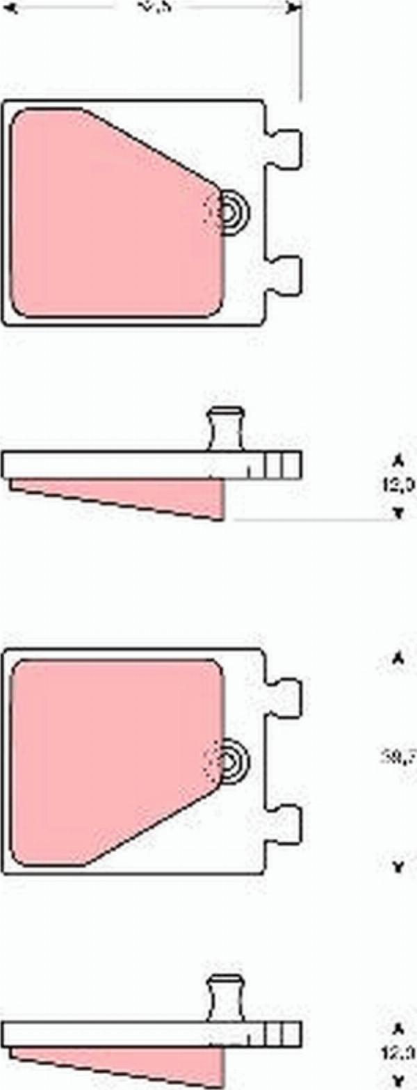 TRW GDB563 - Set placute de frana,frana de parcare cu disc allinparts.ro