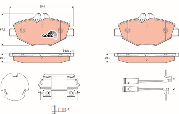 TRW GDB1542 - Set placute frana,frana disc allinparts.ro