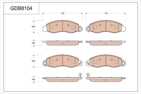 TRW GDB8104AT - Set placute frana,frana disc - allinparts.ro