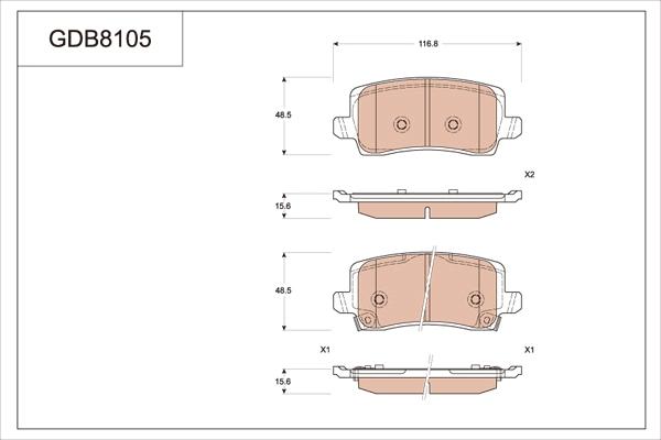 TRW GDB8105AT - Set placute frana,frana disc - allinparts.ro