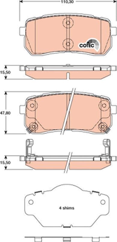 TRW GDB3449 - Set placute frana,frana disc - allinparts.ro