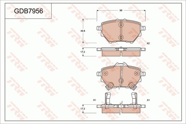 TRW GDB7956AT - Set placute frana,frana disc allinparts.ro