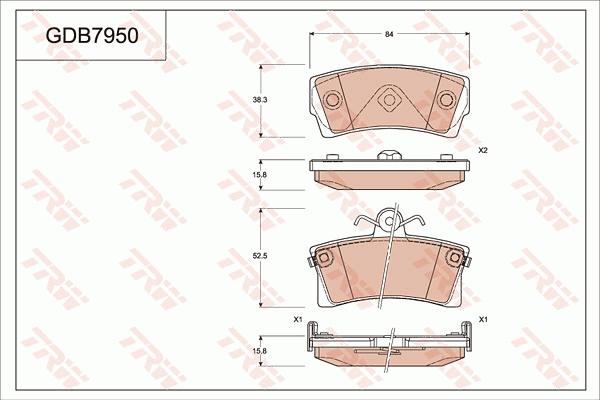 TRW GDB7950AT - Set placute frana,frana disc - allinparts.ro