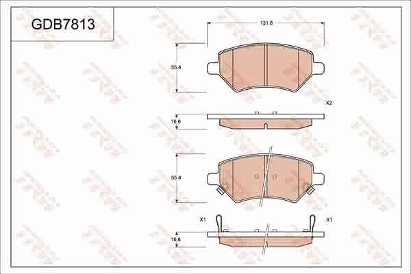 TRW GDB7813 - Set placute frana,frana disc allinparts.ro