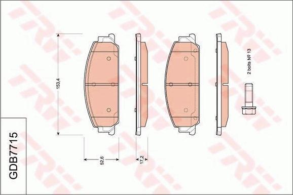 TRW GDB7715 - Set placute frana,frana disc allinparts.ro