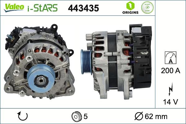 VALEO 443435 - Generator / Alternator - allinparts.ro